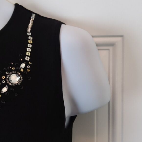 Jackie Jean black sleeveless blouse with beading - Picture 4 of 11
